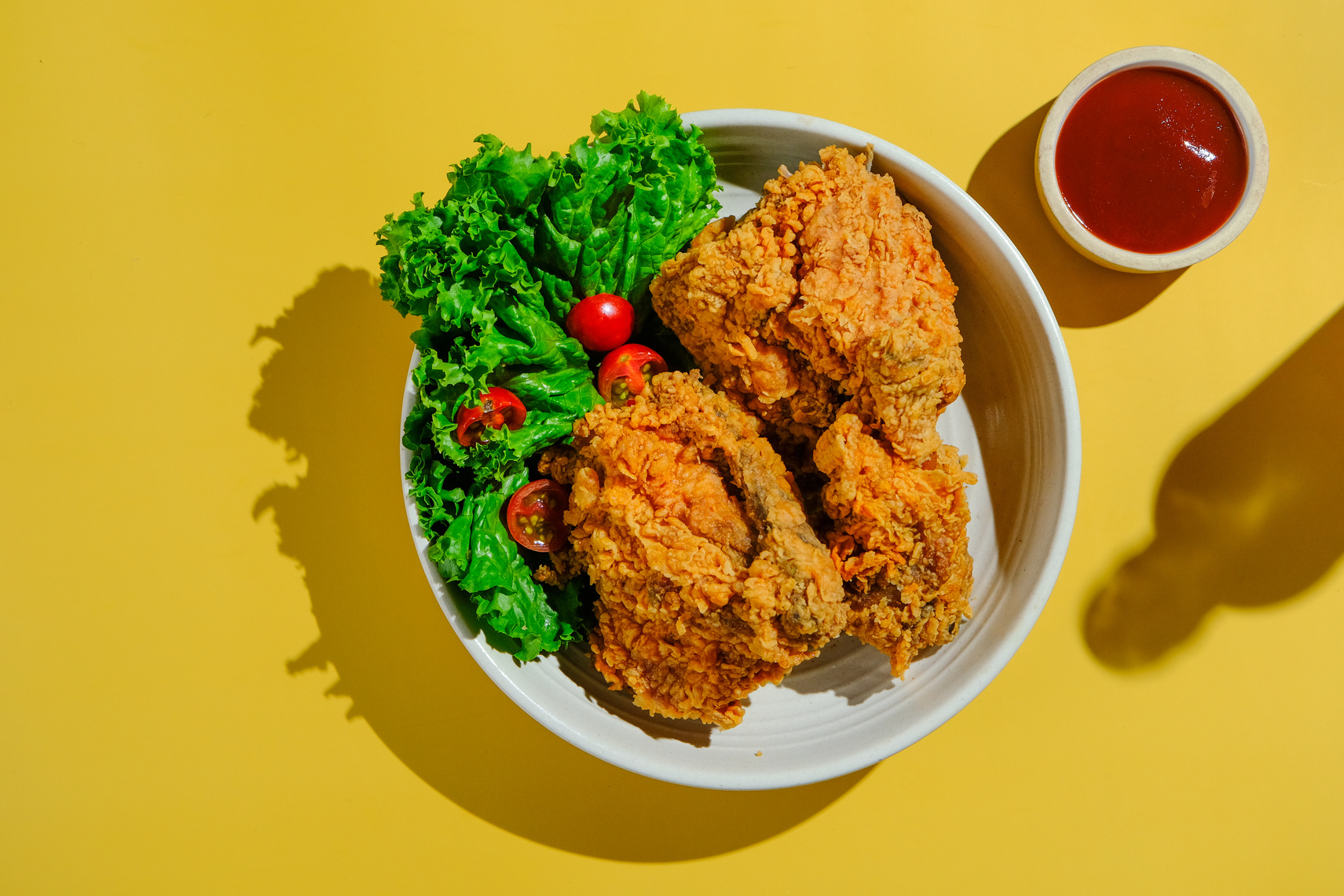 Fried Chicken with Salad